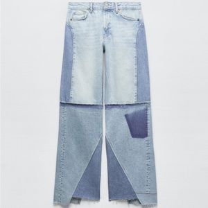 Zara patchwork boyfriend jeans